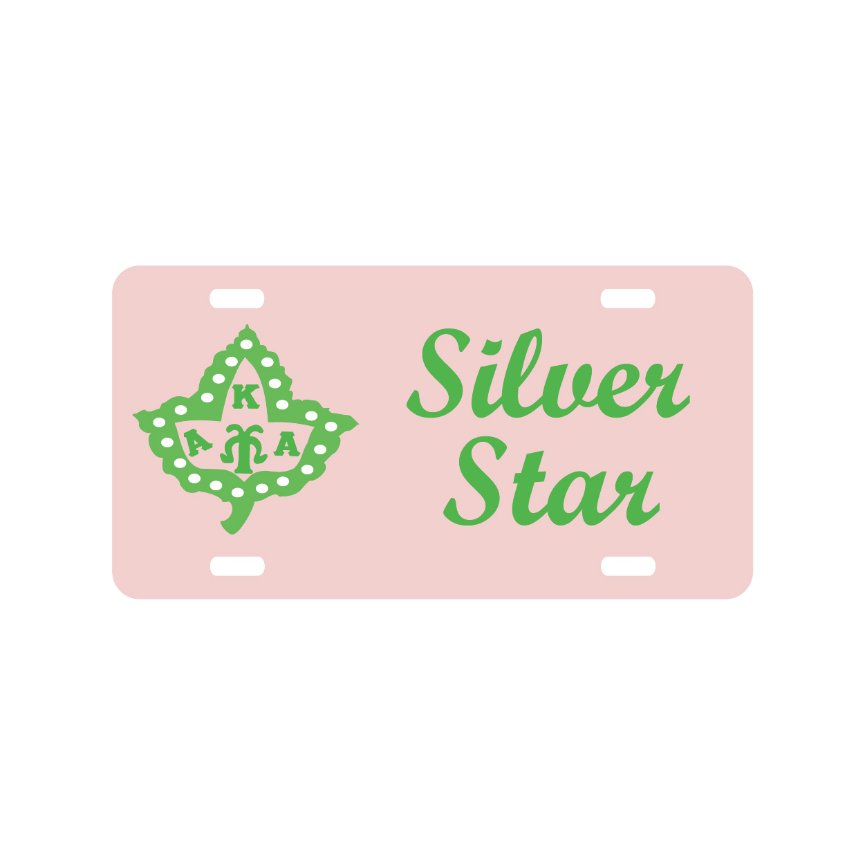 AKA License Plate Silver Star (Pink)
