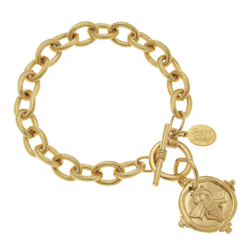 Gold Bee Intaglio Bracelet