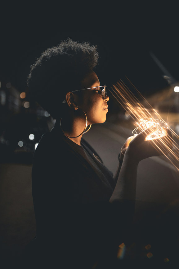 Woman with magic in her hands