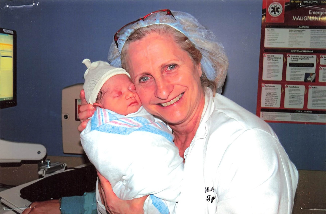 Dr Salsbury with baby