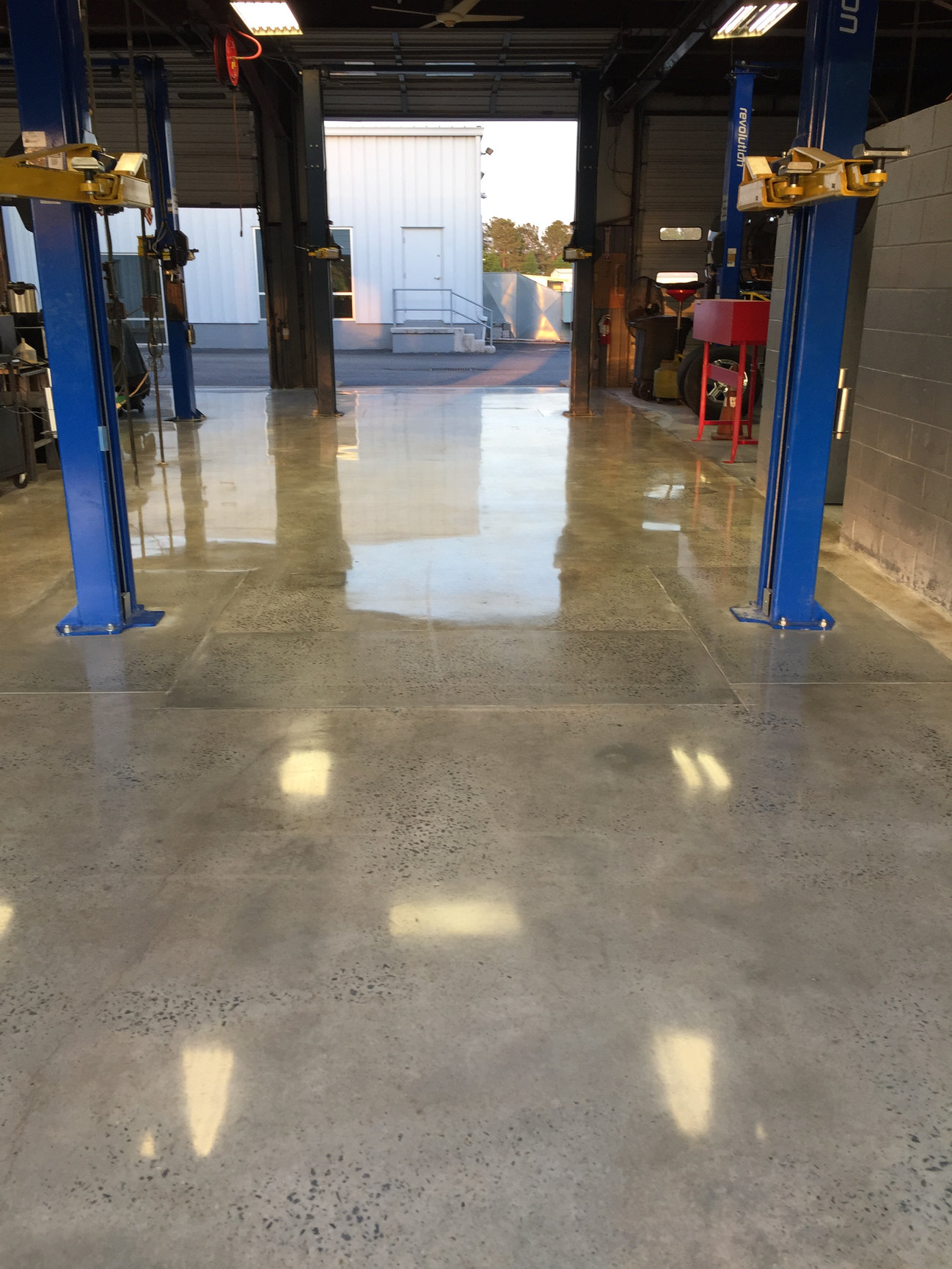Greenville Nissan Polished Concrete Floor Service Bays Scout's Custom Concrete