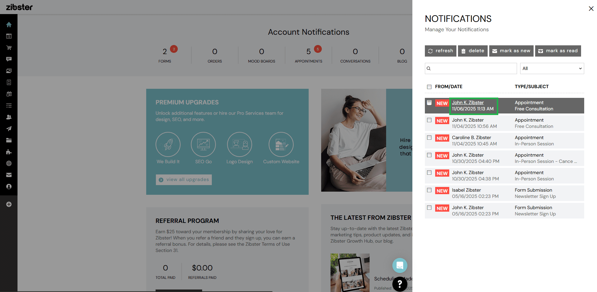 Form Submission Details Overview - Zibster Knowledge Base