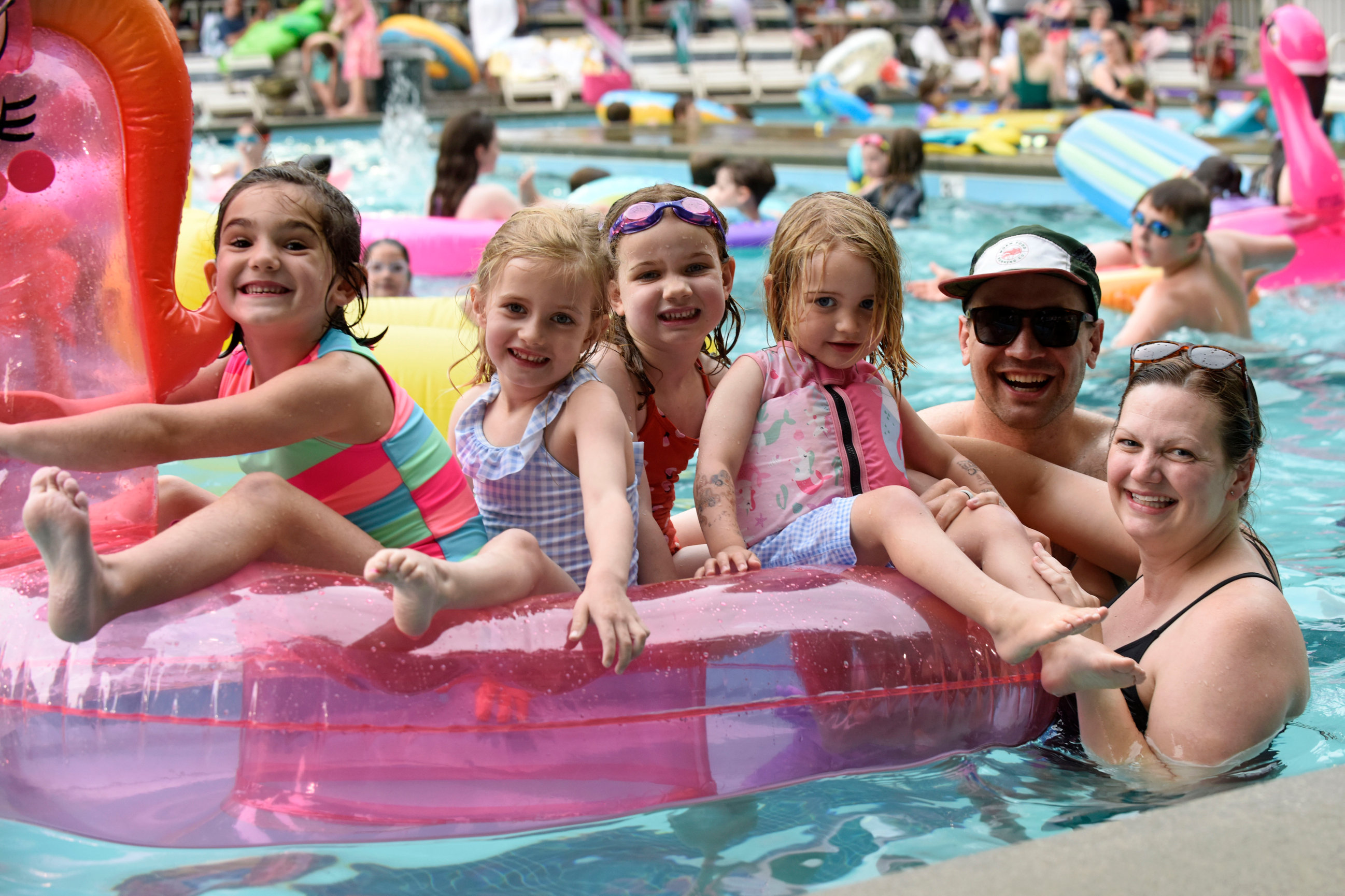 Photo of a Friendly Park family during a June 2025 float night